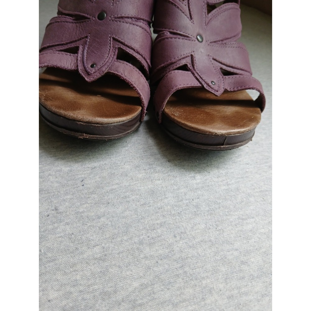 Dansko Sandals 41 / 10.5 Nina Leather Floral Comfort Boho Casual Block Heel - Picture 2 of 16